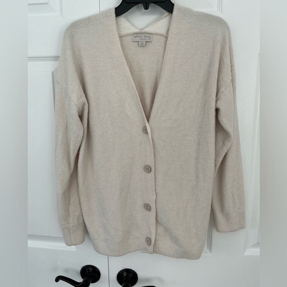 BAREFOOT DREAMS CozyChic Lite Cable Detail Cardigan | Almond | Size S